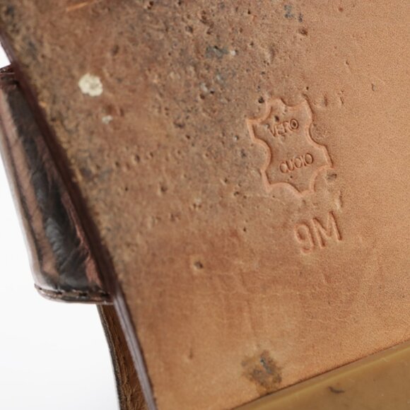 Michael Kors Womens Sandals Size 9 Silver Metallic Leather Thong Slingback Flats - Picture 9 of 13